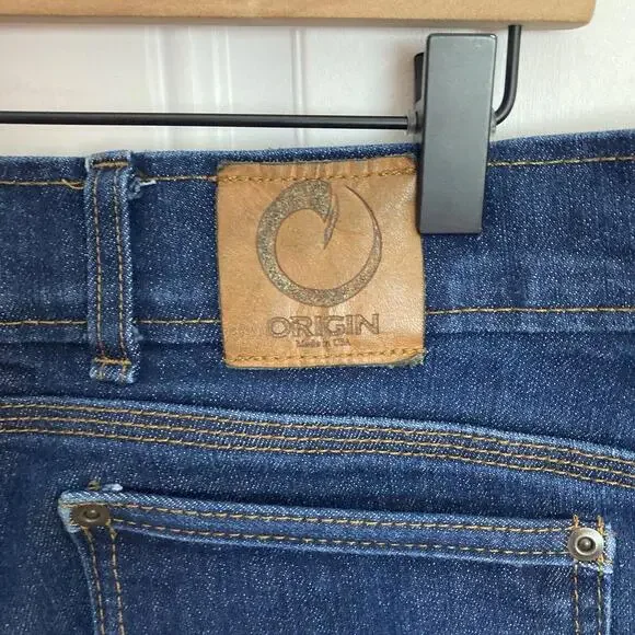 Origin Straight Leg Denim Jeans Mens 36 x 33 Dark Wash Made in Maine USA